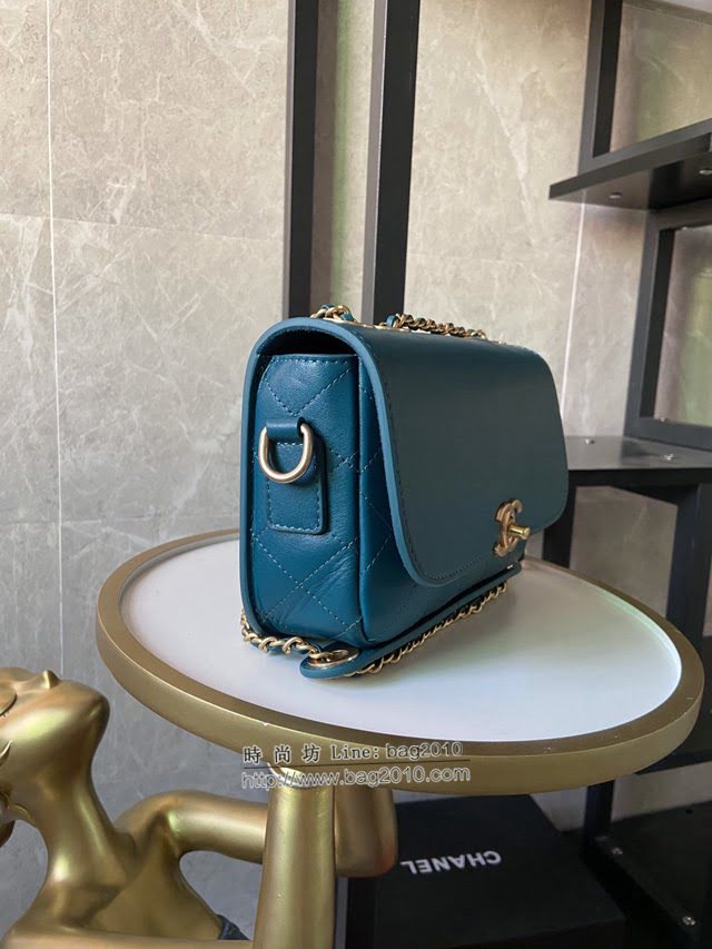 Chanel女包 香奈兒專櫃最新款鏈條肩背包 Chanel湖水蘭口蓋包與零錢包 AS1094  djc4075